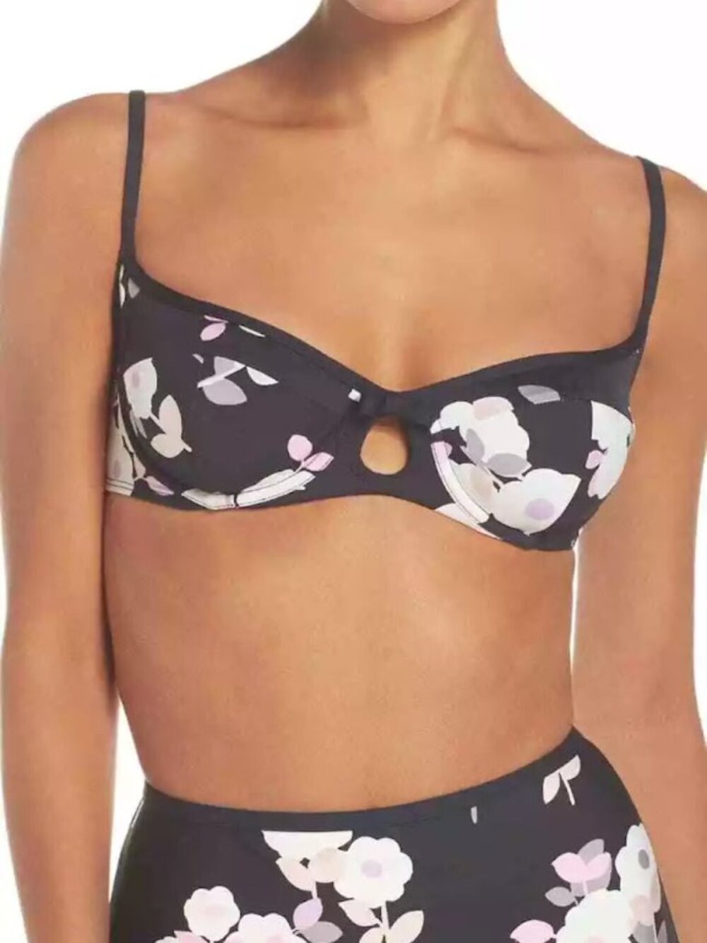 Kate Spade High Waist Bikini Posy Small Top XS Bottom NEW